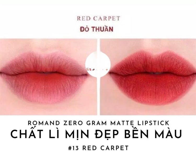 Son thỏi Romand zero matte #13 red carpet