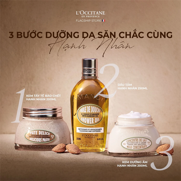 Sữa tắm dạng Dầu tắm hạnh nhân Loccitane Almond Shower oil 500ml