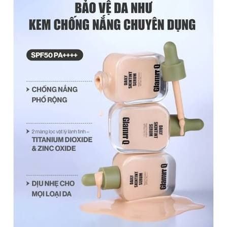 Kem nền căng bóng Glamrr Q Daily Skintint Serum Vegan foundation spf50+ pa++++_30ml #01