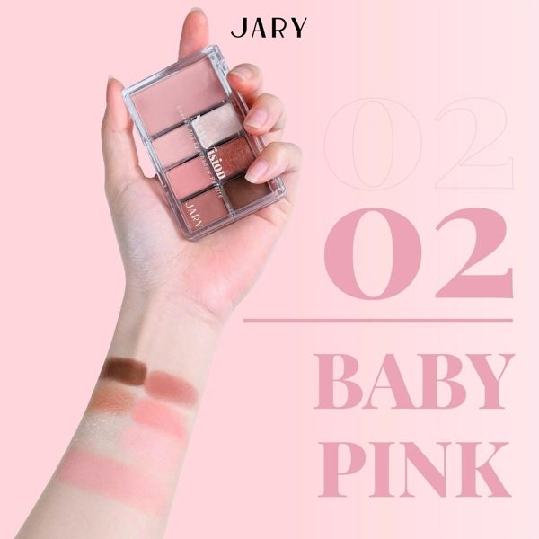 Bảng phấn mắt má 7ô JARY new vision cheeks eyeshadow pallete #02-baby pink