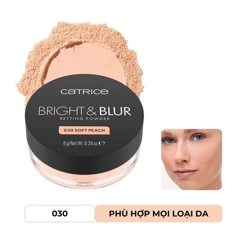 Phấn Phủ Catrice Dạng Bột Mỏng Nhẹ Kiềm Dầu Soft Blur Matte Setting Powder 8g #030