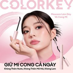 Mascara Colorkey Volumizing & Curling Mascara Làm Cong Và Dày Mi bản hồng