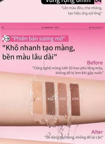 Chuốt Mày Rock Sweet Velvet Mist Color Staying Eyebrow Cream #03