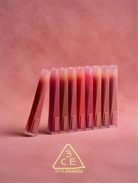 Son kem lì 3CE stylenanda velvet lip tint plush #02 taupe