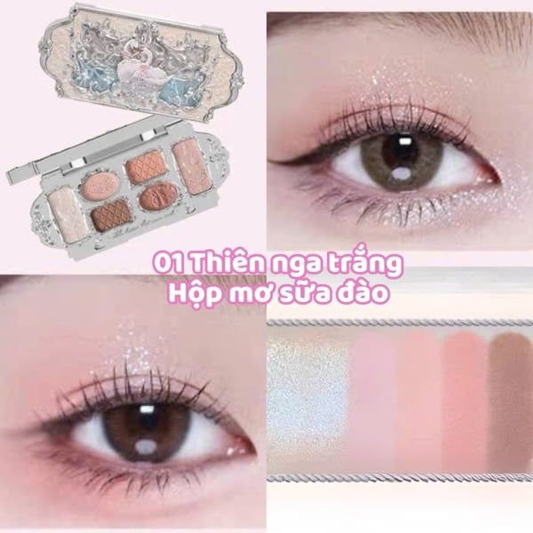 Bảng Phấn Mắt Hoa Biết FLOWER KNOWS swan ballet thiên nga #02-đen