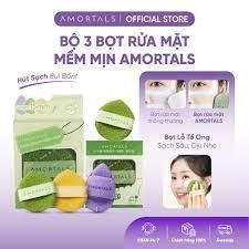 Bông mút rửa mặt Amortals Face Wash Puff set 3cái