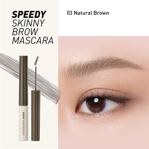 Mascara Chuốt Lông Mày Peripera Speedy Skinny Brow 3G #3 Natural Brown