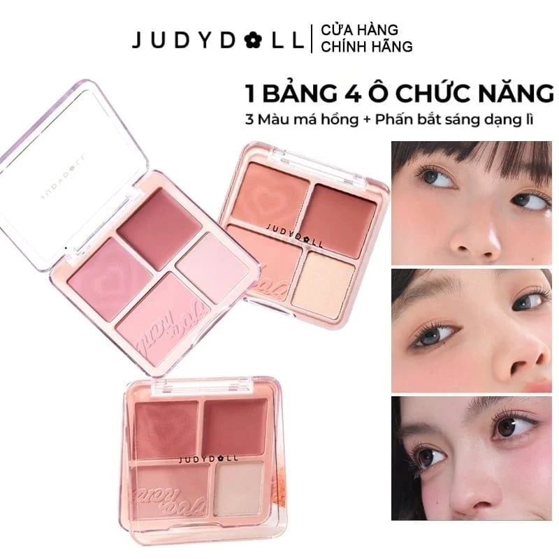 Phấn má hồng Judydoll blush & highlight palette #04