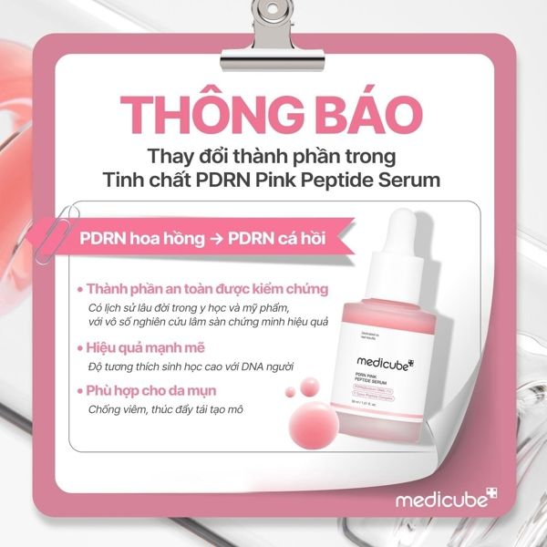 Tinh chất Medicube sáng da, chống lão hoá PDRN Pink Peptide Serum 30ml