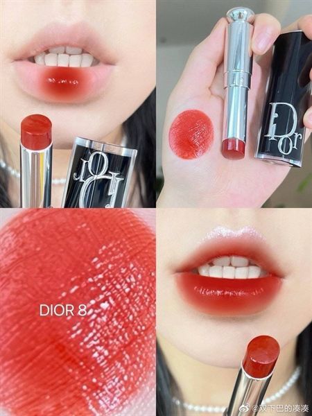 [full size] Son Dior addict hydrating shine lipstick #08-đỏ cam full box