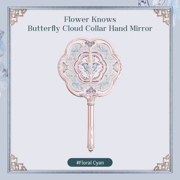 GƯƠNG CẦM TAY MÂY HỒ ĐỆP BUTTERFLY CLOUD COLLAR FLOWER KNOWS xanh