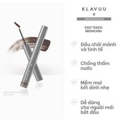 Mascara Mày Klavuu Urban Pearlsation Easy Touch Browcara #nâu đậm