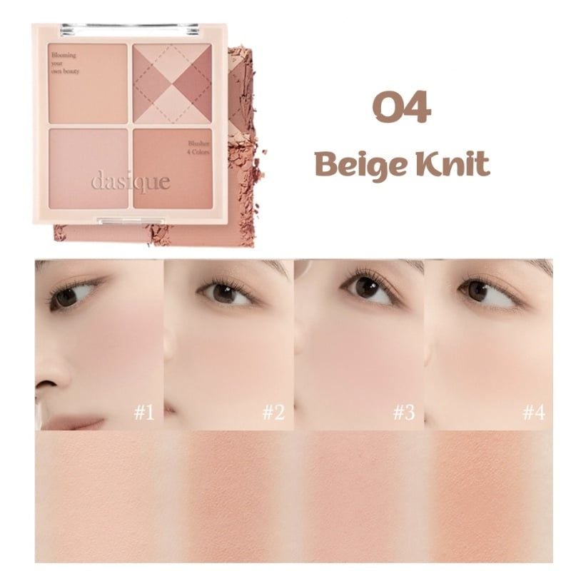 Má hồng Dasique blending mood cheek # 04 Beige knit