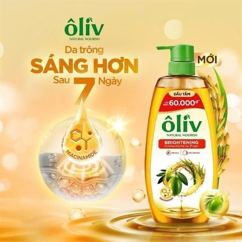 Dầu tắm Oliv 3X dưỡng ẩm 650ml