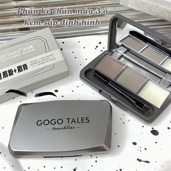 Kẻ Mày Dạng Bột GOGO TALES 3 Ô Kèm Sáp Định Hình #G01