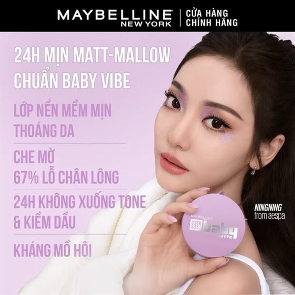 ￼Phấn nước Superstay 24H Baby Matte Cushion Maybelline #117.5