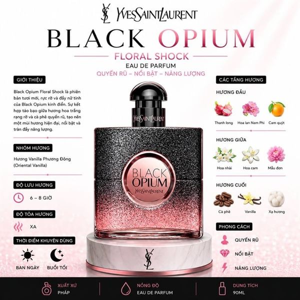 Chiết 10ml nước hoa ysl black optimum florall edp