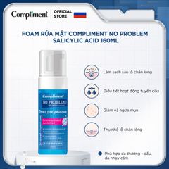 Sữa rửa mặt tạo bọt Compliment No Problem Salicylic Acid 160ml dành cho da khô , da thường , nhạy cảm