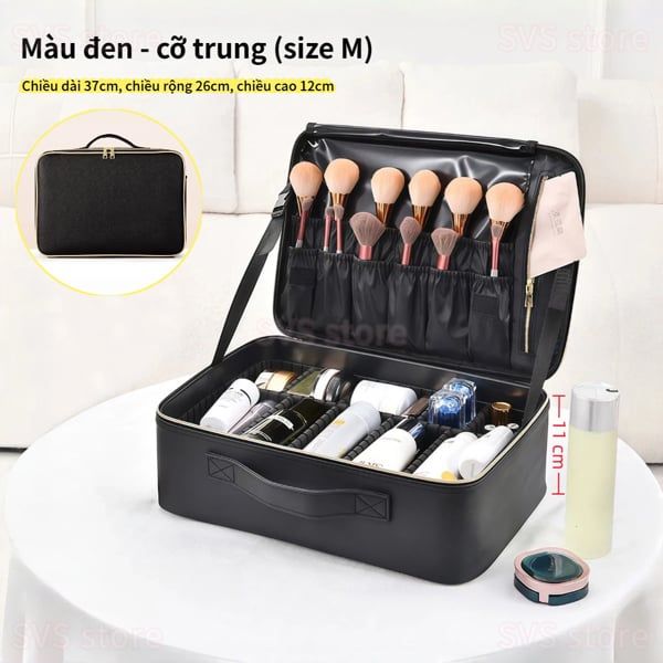Cốp đựng đồ trang điểm , túi đựng đồ makeup Da PU size S có đai bảo vệ
