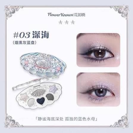 Bảng Phấn Mắt Hoa Biết FLOWER KNOWS shell jewel #03-deep sea