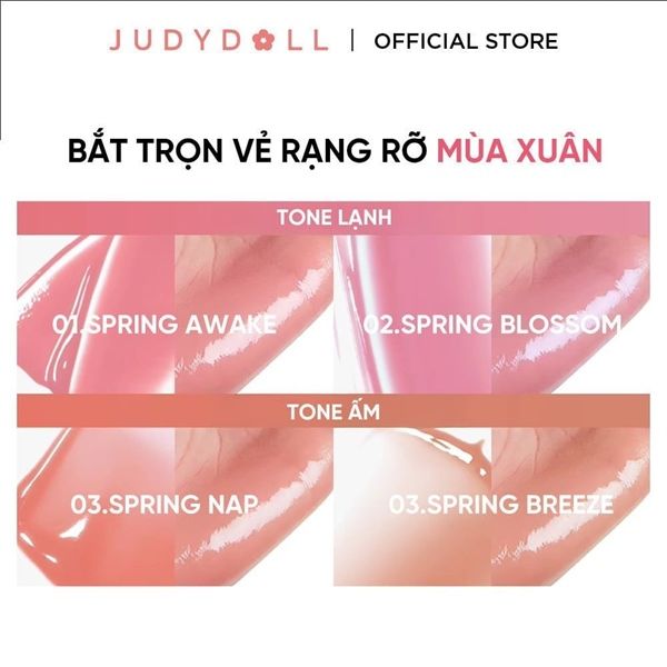 Má Hồng Kem Judy Doll glow Blush Balm 3g #01-spring awake