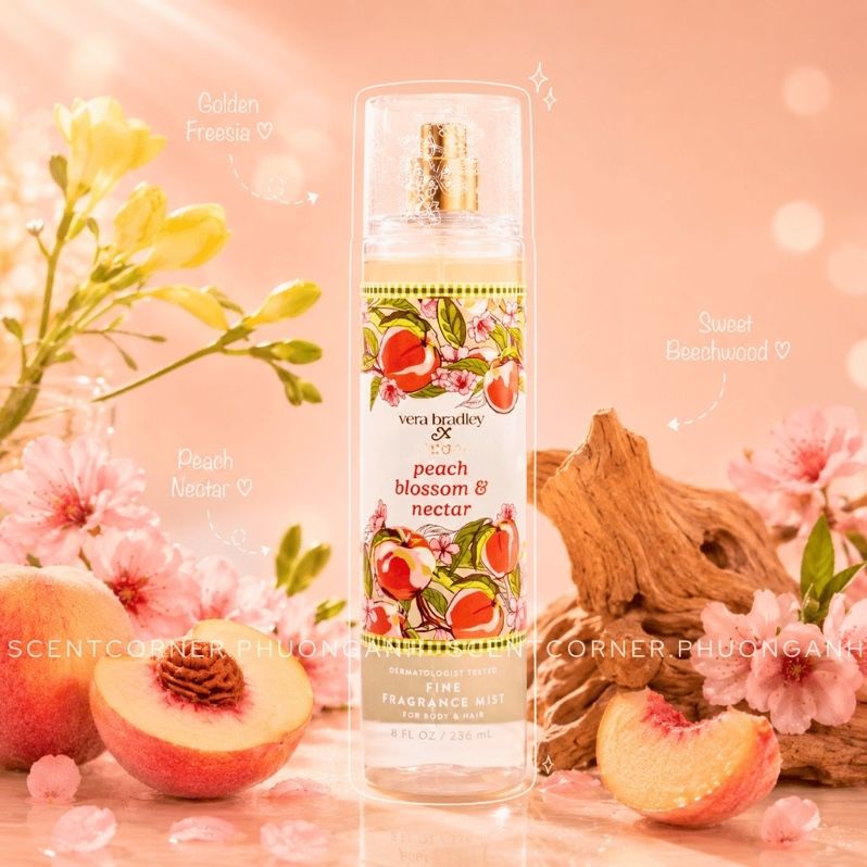 Xịt Thơm Toàn Thân Bath & Body Works PEACH BLOSSOM NECTAR 236ml