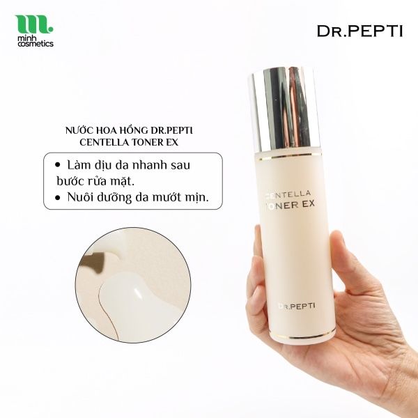 ￼Nước Hoa Hồng Dưỡng Da Căng Bóng Dr.Pepti Centella Toner EX 180ml