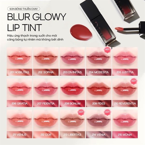 ￼Son Tint Bóng Thuần Chay Dinto Blur Glowy Lip Tint #014