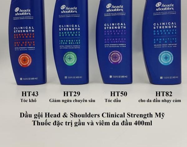 Dầu gội Head And Shoulders Mỹ Clinical Strength dành cho da dầu gàu ngứa #tím