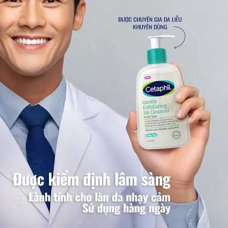 Sữa rửa mặt Cetaphil gentle exfoliating sa cleanser dành cho da mụn nhạy cảm #473ml