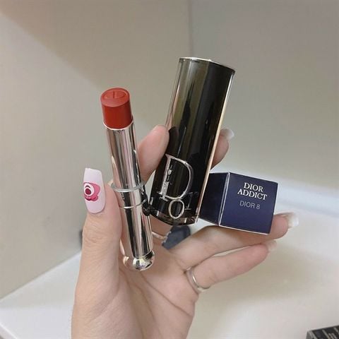 [full size] Son Dior addict hydrating shine lipstick #08-đỏ cam full box
