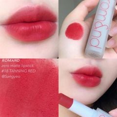 Son thỏi Romand zero matte #18 tanning red