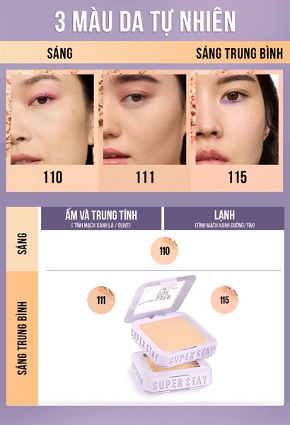 Phấn nén Maybelline New York Superstay Flex Powder Foundation #115