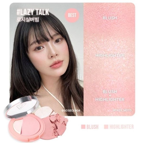Phấn Má Hồng tích hợp bắt sáng 3CE Blushlighter #Lazy Talk