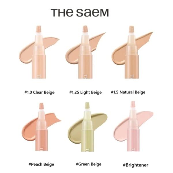 Bút che khuyết điểm The Saem cover perfection pen concealer #peach beige