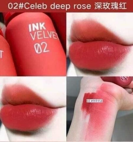 Son kem lì INK velvet lip tint #02 celeb deep rose