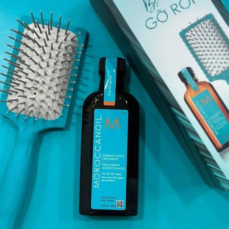 Set dầu dưỡng tóc Moroccanoil 100ml + lược gỡ rối mini Moroccanoil