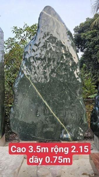 Biển hiệu đá tự nhiên, biển hiệu đá nguyên khối, Cây đá phong thủy đá xanh cẩm thạch tự nhiên nguyên khối Thanh Hóa