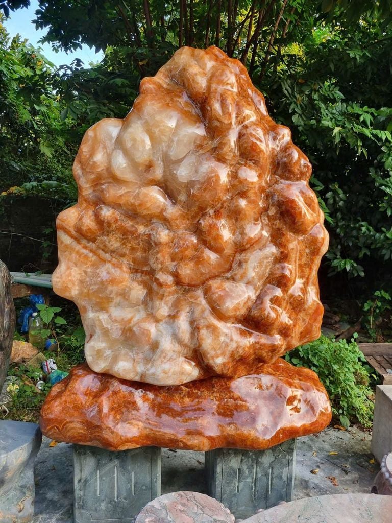 Viên đá Can xít vàng ( thạch anh non) phong thủy