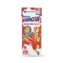 Sữa trái cây Nutricare Smarta Grow Vị Dâu Hỗ Trợ Bé Phát Triển Chiều Cao, Tiêu Hóa Khỏe (Thùng 48 Hộp)