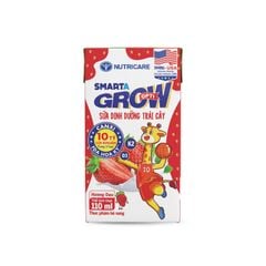 Sữa trái cây Nutricare Smarta Grow Vị Dâu Hỗ Trợ Bé Phát Triển Chiều Cao, Tiêu Hóa Khỏe (Thùng 48 Hộp)