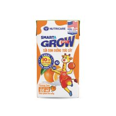 Sữa trái cây Nutricare Smarta Grow Opti Vị Cam Hỗ Trợ Bé Phát Triển Chiều Cao, Tiêu Hóa Khỏe (Thùng 48 hộp)