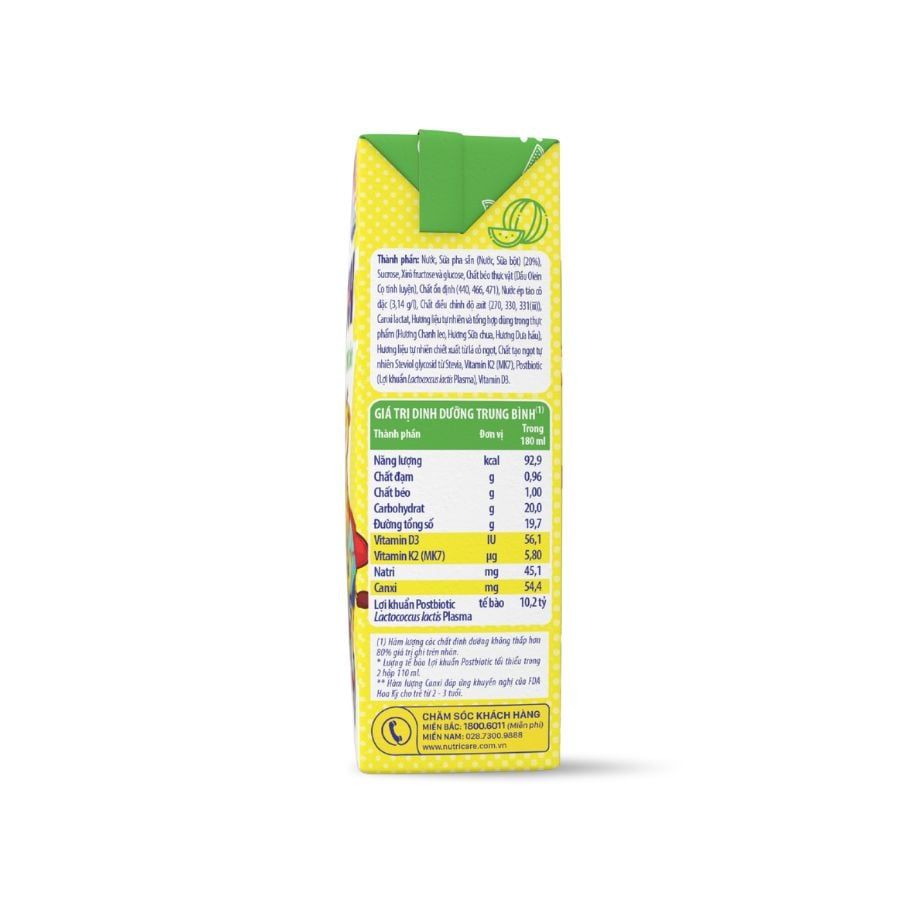 Sữa trái cây Nutricare Smarta Grow Opti Vị Trái Cây Nhiệt Đới Hỗ Trợ Bé Phát Triển Chiều Cao, Tiêu Hóa Khỏe (Thùng 48 hộp)
