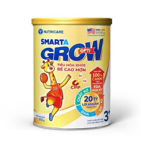 Sữa Bột Nutricare Smarta Grow Opti 3+ Tăng Chiều Cao, Phát Triển Trí Não Cho Bé (850g)