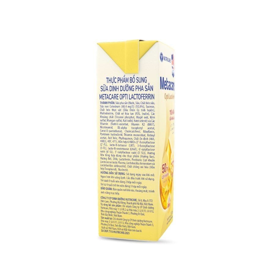 Sữa Bột Pha Sẵn Nutricare Metacare Opti C-section Hỗ Trợ Tiêu Hóa Và Đề Kháng Cho Trẻ Sinh Mổ (Thùng 48 hộp)