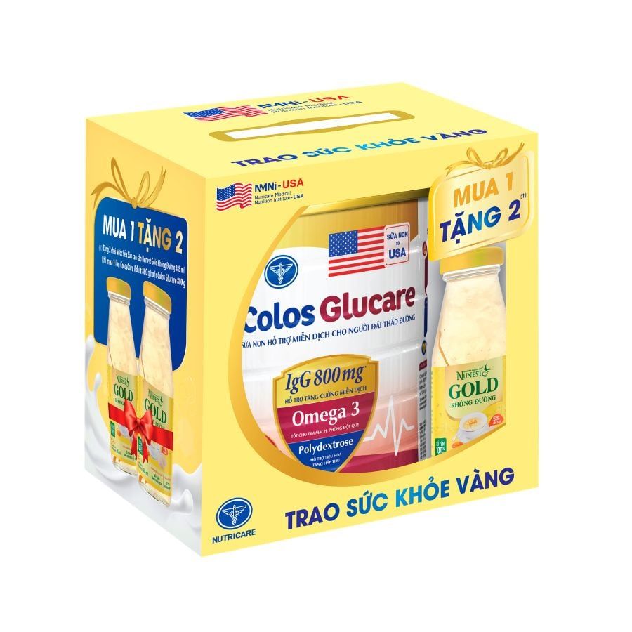 Sữa Bột Nutricare Colos Glucare Sữa Non Hỗ Trợ Miễn Dịch Cho Người Đái Tháo Đường 800g