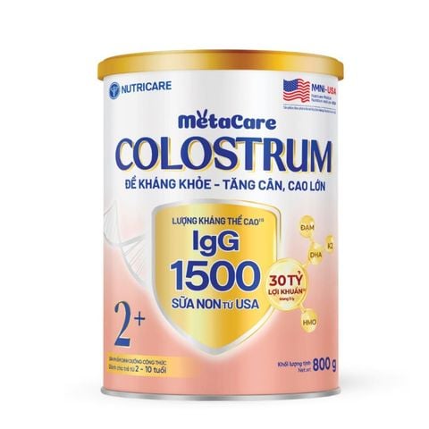 Sữa Bột Nutricare Metacare Colostrum 2+ Tăng Cường Đề Kháng Cho Bé Với IGG 1500mg 800g
