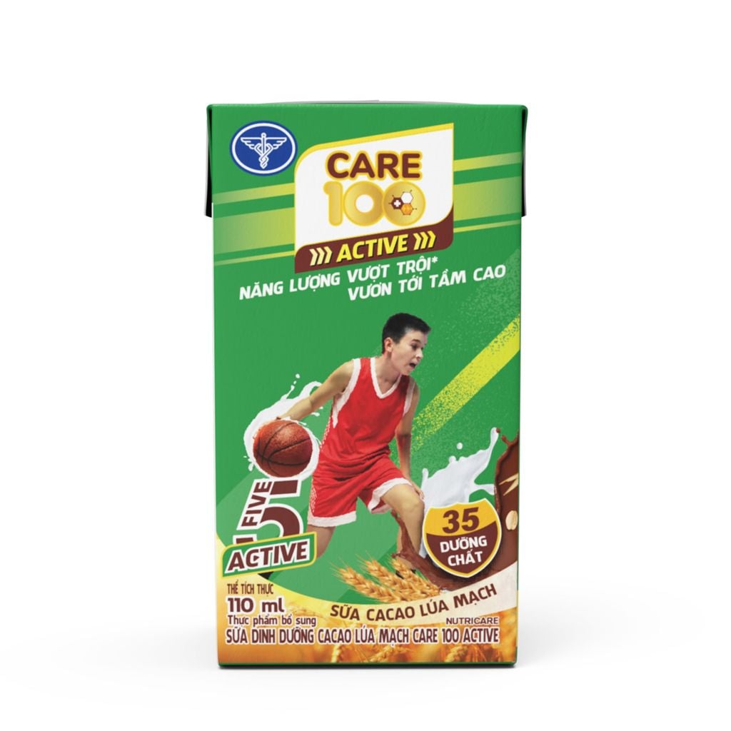 Sữa Cacao Lúa Mạch Nutricare Care 100 Active (Thùng 48 Hộp)