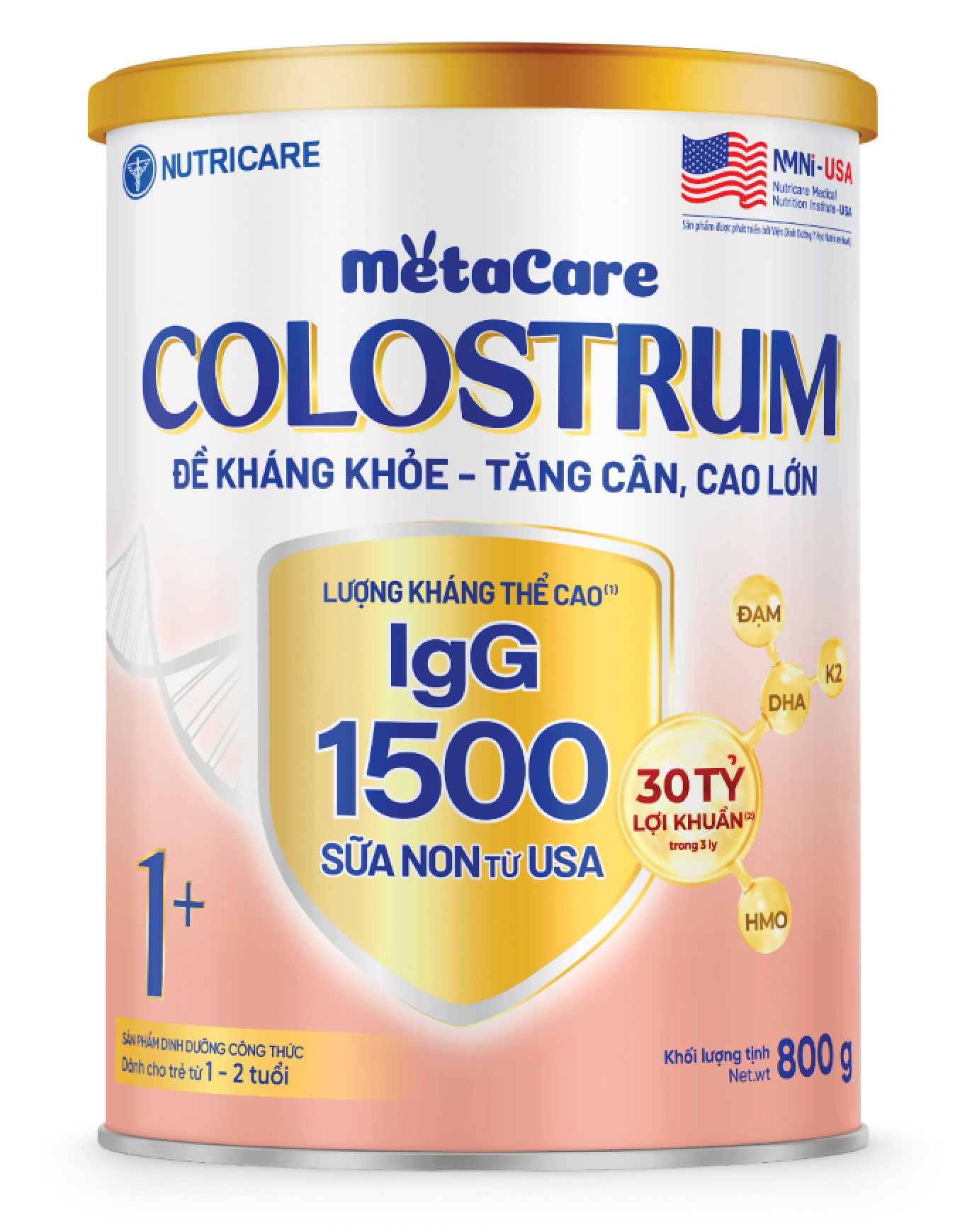 Sữa Bột Nutricare Metacare Colostrum 1+ Tăng Cường Đề Kháng Cho Bé Với IGG 1500mg 800g