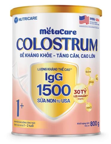 Sữa Bột Nutricare Metacare Colostrum 1+ Tăng Cường Đề Kháng Cho Bé Với IGG 1500mg 800g
